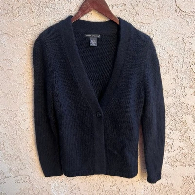 Cárdigan Suéter Sarah Spencer Angora Lana de Cordero Negro Talla Mediana Foto 1 de 3