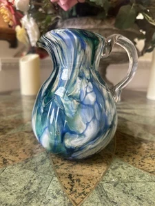 Mundgeblasener Glaskrug Kunstwerk (schöne Handwerkskunst) - Bild 1 von 11