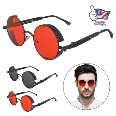 Gafas de sol polarizadas retro redondas para hombres y mujeres gafas steampunk góticas vintage EE. UU.~ Foto 1 de 4