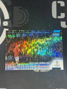 Stadium Club 2021 cromo UEFA Cristiano Ronaldo refractor prisma azul #7 Man U - Imagen 1 de 2