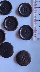 DARK BROWN NATURAL COROZO BUTTONS 7 x 32L( 20mm)  - Picture 1 of 2