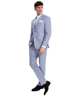 Tommy Hilfiger Mens Modern fit Suit Jacket Blazer 44 R Blue Solid Stretch - Image 1 of 3