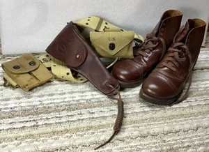 Vintage US Army Lot Holster, Belt, Boots, extra pouches - Picture 1 of 10