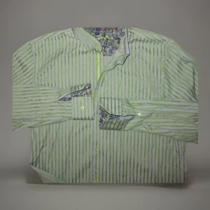 MENS DESIGNER SHIRT VISCONTI BLACK GREEN BLUE WHITE FLIP SHIRT CHEST - Picture 1 of 7