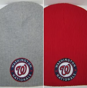 Washington Nationals Wide Ribbed Beanie ⚾Knit Cap ⚾MLB Patch/Logo ⚾2 Colors ⚾NEW - Picture 1 of 3