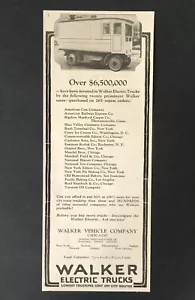 1923 Walker Electric Trucks Werbung Handelsfahrzeug Chicago Antikdruck AD - Bild 1 von 2