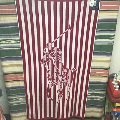Toalha de praia POLO Ralph Lauren Home Finney Big Pony 35" x 66"/168cm x 89cm nova com etiquetas - Imagem 1 de 4