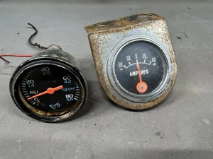 Vintage Amp Volt Altn Oil Pressure PSI Gauge Drag Racing Rat Hot Rod Ford Chevy - Picture 1 of 6