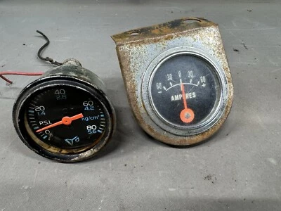 De colección Amplificador Voltio Altn Presión de Aceite Medidor PSI Arrastre Carreras Rata Hot Rod Ford Chevy Foto 1 de 4