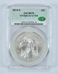 2014-P Civil Rights Commemorative Silver Dollar MS70 CAC - Picture 1 of 5