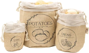 Potato Storage Bag Natural Jute Potato Onion Garlic Storage Set for Pantry Fresh - Picture 1 of 1
