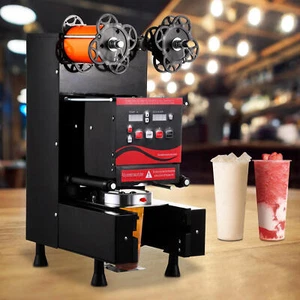 Black Automatic Bubble Tea Cup Sealer Sealing Machine 550-800 Cups/Hr - Picture 1 of 12