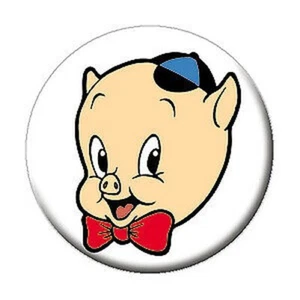 Looney Tunes Porky Cochon, Sourire Officielle sous Licence Oeuvre Bouton - 3.2cm - Picture 1 of 1
