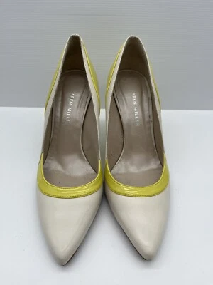 Zapatos de tacón de aguja Karen Millen de cuero crema y amarillo talla 38 EUR Foto 1 de 4