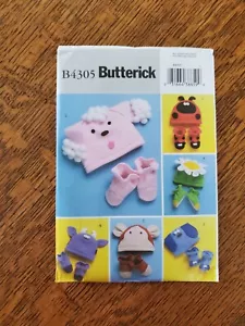 Butterick B4305 Infants Toddlers Pattern Hats, Slippers - Picture 1 of 2