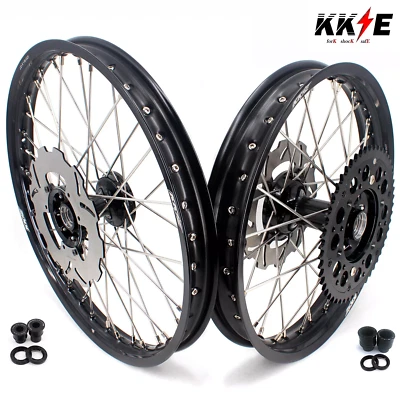 Llantas de radios KKE 21/19 Casting MX para Honda XR650R 2000-2008 disco buje negro Foto 1 de 4