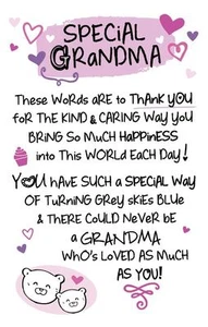 PAROLE ISPIRATE RICORDO - NONNA SPECIALE - Inserto per biglietto di auguri - Foto 1 di 1