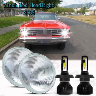 Faro LED redondo alto bajo Fit Ford Falcon sedán entrega 1961-1965 2 piezas 7 pulgadas Foto 1 de 4