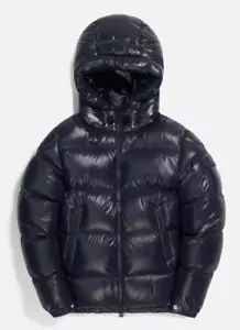 MONCLER ECRINS PIUMINO CON CAPPUCCIO UOMO CAPOSPALLA BLU NAVY ULTIMO! TAGLIA 4 - Foto 1 di 8