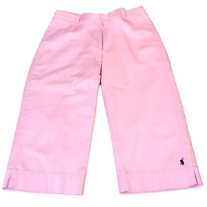 Ralph Lauren Sport Pink Cropped Wide-Leg Pants – Size 8 Classic Logo Embroidery - Picture 1 of 8