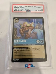 2024 Disney Lorcana EN Prince John Super Rare Villainous Promo PSA 10 GEM MT - Picture 1 of 2