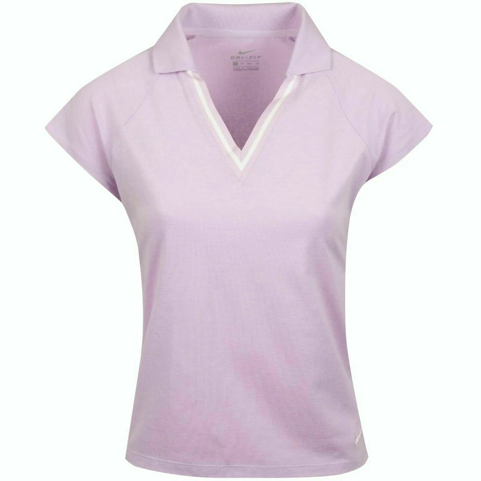 Nike Golf Burnout Knit Short Sleeve OLC Golf Polo Lilac Mist Womens Small NEW - Image 1 of 4