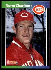1989 Donruss NO DOT 544 Norm Charlton Cincinnati Reds  Rookie Card