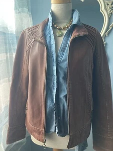 Vintage Black Rivet Leather Jacket Size Large - Picture 1 of 8