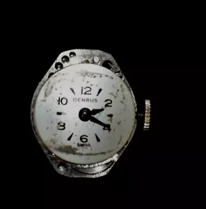 Benrus Watch Co. Modelo BM 1 Movimiento Suizo 17 Joyas Para Piezas/Reparación - Imagen 1 de 2