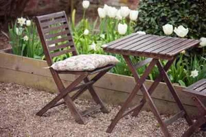 4 X GARDENISTA WATER RESISTANT PRINTED SEAT PADS WITH TIES-PROVENCE VINE - Picture 1 of 7