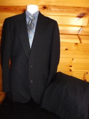 TRAJE DE LANA SOUTHWICK Talla 42L 36x29 AZUL MARINO A RAYAS FRENTE PLANO Foto 1 de 4