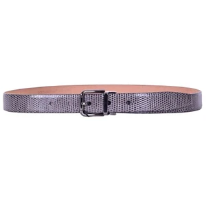 DOLCE & GABBANA Lizard Leather Belt with Detachable Roller Buckle Gray 07806 - Picture 1 of 4