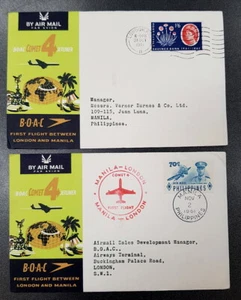 Philippines • 1961 • First BOAC Flight - London to Philippines • 2 Covers - Bild 1 von 2