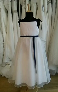 Navy blue/ivory age 8 Flower girl dress - Picture 1 of 3