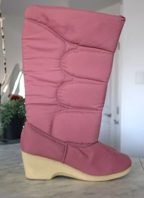 Vintage BALLOONS womens old pink winter boots size 4/5 (8 inch inside) - Immagine 1 di 4