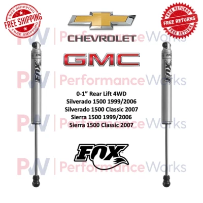 Fox 2.0 IFP Shock Pair For Silverado / Sierra 1500 / Classic Rear Lift 0-1" 4WD - Image 1 of 4