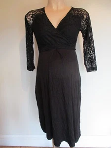 MAMALICIOUS MATERNITY NURSING BLACK LACE PARTY OCCASION DRESS SIZE6 8 10 12 WINI - Picture 1 of 3