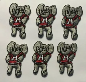 Alabama patches Crimson Tide big Al elephant iron on patches 1.25" tall 6 pieces - Picture 1 of 5