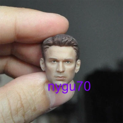 1:12 Captain America Chris Evans Head Sculpt Carved For 6" Male SHF Figure toys - Image 1 of 4