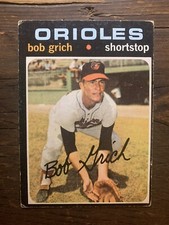 1971 Topps #193 Bob Grich Rookie Card RC VG Crease Baltimore Orioles Baseball