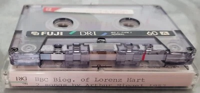 used Fuji DR-I 60 blank cassette (has label BBC Lorenz Hart + Arthur Siegel song - Image 1 of 2