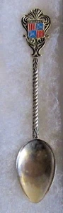 #45) SILVER PLATED TEA SPOON MALLORCA BALEARIC ISLAND SPAIN COAT OF ARMS - Picture 1 of 2