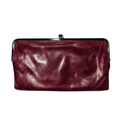 HOBO The Original Lauren Clutch Purple Leather w/Purple and Tan Floral Swirl Lin Foto 1 de 4