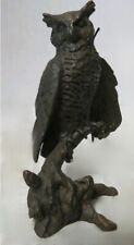 AVON American Wildlife Bronze Collection Great Horned Owl Figurine 1985, O'Brien