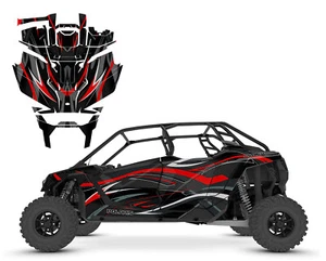 2020-2022 RZR4 PRO XP PRO R graphics wrap kit 24 mil premium vinyl design V1001 - Picture 1 of 14