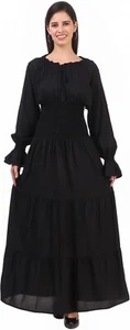 ThePirateDressing Women Renaissance Medieval Peasant Smoked Maxi Dres - Picture 1 of 56
