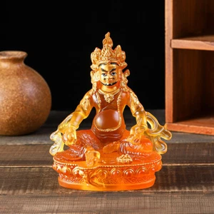 Feng Shui Tibet Tibetan Buddhism Statue Yellow Jambhala Buddha - Picture 1 of 5
