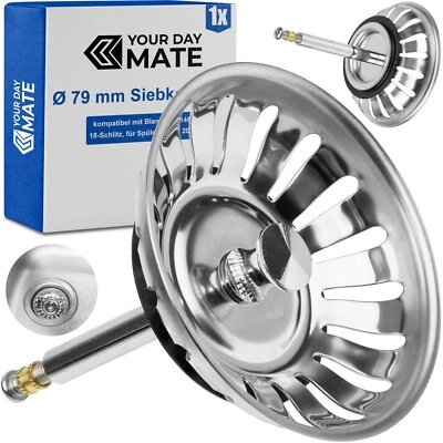 YOUR DAY MATE Siebkorb 79 mm passend für Blanco 119146 Spüle Siebkörbchen für Ablaufgarnitur