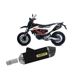 Terminale + Raccordo Arrow Racing Al Nero Rac F Carbon Ktm 690 SMC R 2019 > 2023 - Imagen 1 de 4