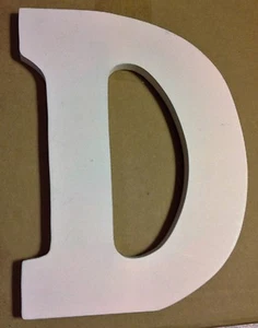 Holz Buchstabe D weiß neu - Bild 1 von 2